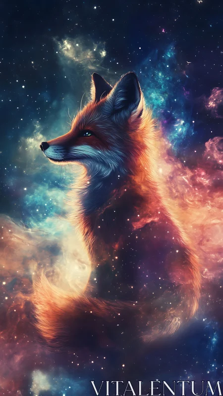 Stellar vulpine profile embedded in nebular chromatic flux.