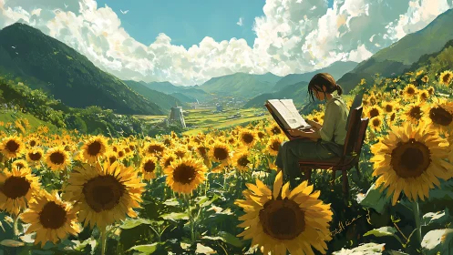 Sunflower scholars stitch sunlight into pages of quiet summer