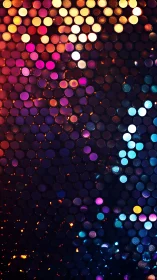 Pixelated constellations spill neon light across velvet night