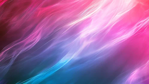 Iridescent light streams with pink cyan spectral gradients.