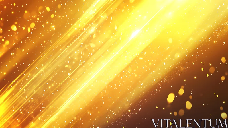 Radiant golden light abstract background with sparkling bokeh effect.