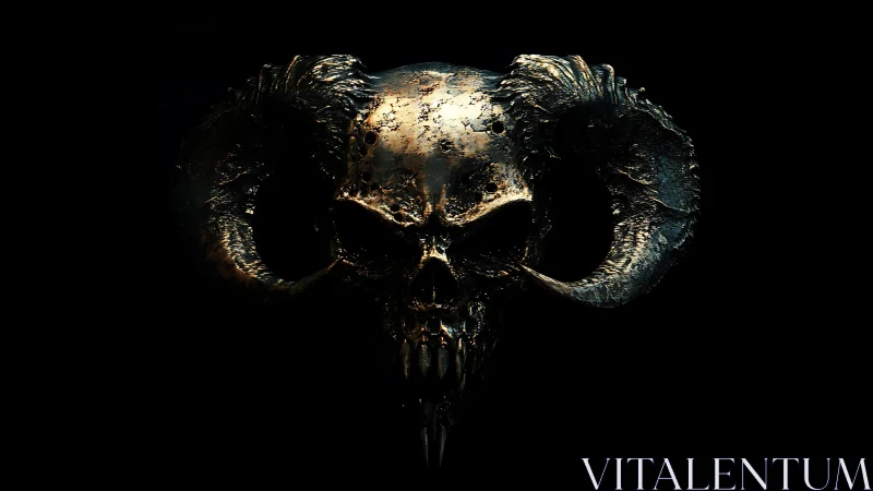 Rust-kissed horned skull whispers from the digital abyss