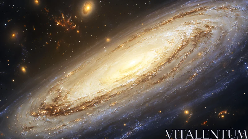 Spiral galaxy rendered in high-detail astrophysical digital art