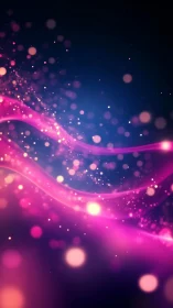 Shimmering pink light trails drifting through night sky.