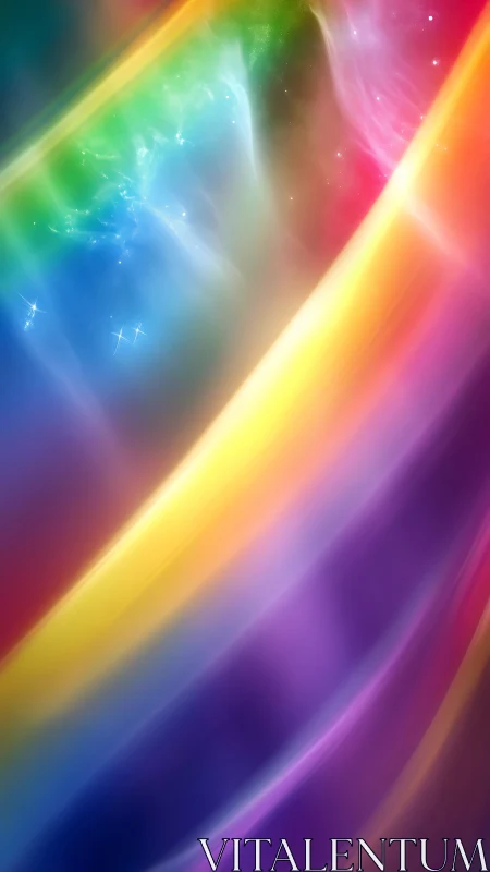 Chromatic light streaks traverse a cosmic nebula field