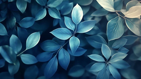 Digital rendering depicts layered blue-toned foliage forms