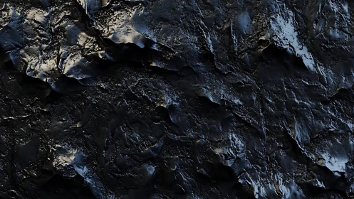 Specular basaltic surface with high-relief microtopography mapping.