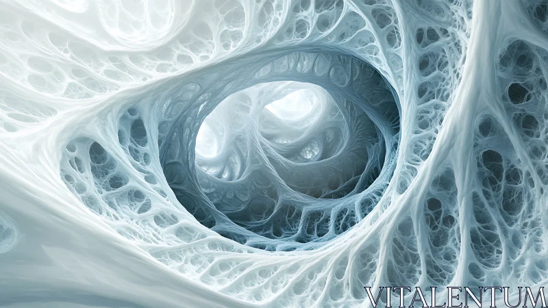 Fractal ice caverns in biomorphic lattice tunnel composition.