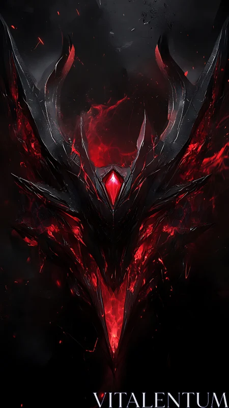 Crimson inferno crown glows with dark crystalline power