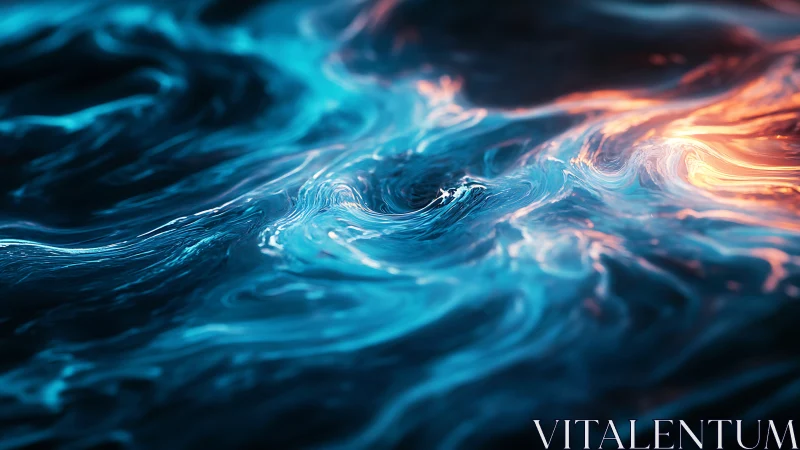 Liquid starlight swirls as cool neon collides with ember tides