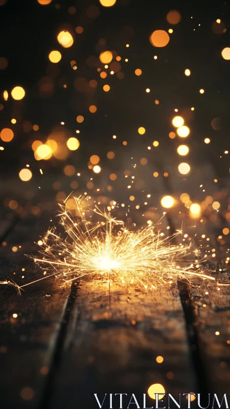 Tiny floorbound supernova erupts into drifting golden sparks