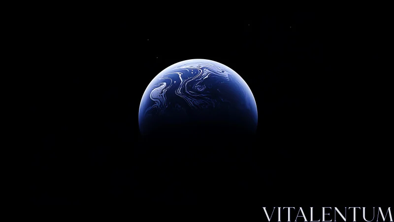 Blue marble planet half-lit against deep black space.