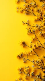 Yellow Dried Flowers on Monochromatic Background