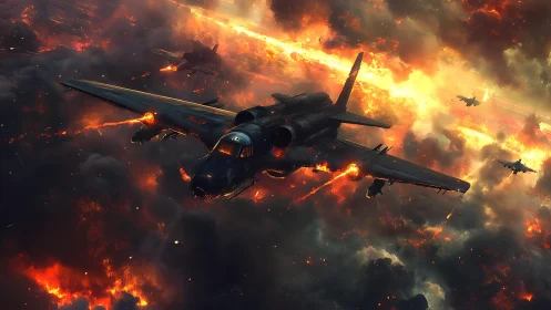 Military Aircraft Caught in Massive Firestorm Combat.