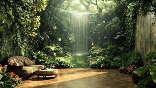Lounge Beneath the Hidden Waterfall Curtain of Daydreams.