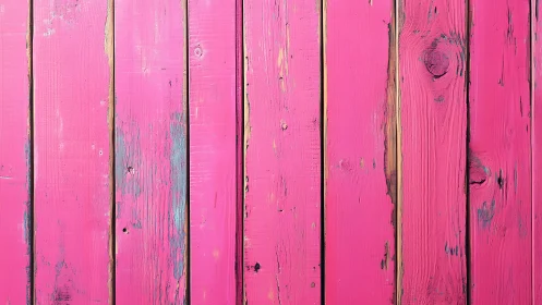 Sun-faded pink wooden planks with playful rustic charm.