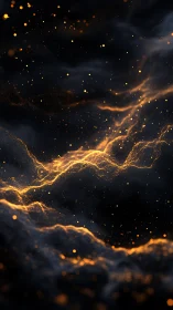 Luminescent plasma filament network with particle emission cascade.