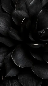 Black Petals: Monochrome Floral Close-up with Textural Depth