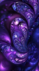 Iridescent violet fractal plumes with luminous cosmic glow.