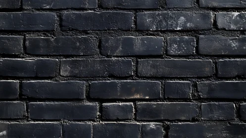 Charcoal brick wall with worn mortar and subtle highlights.