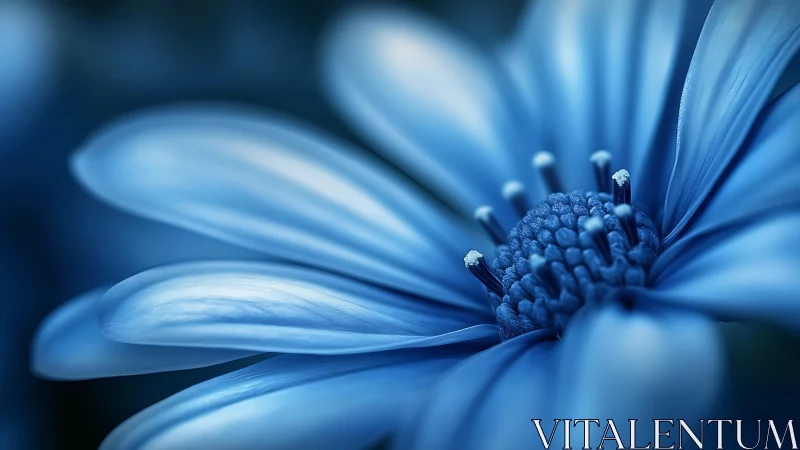 Cerulean Daisy Petals in Soft Focus.