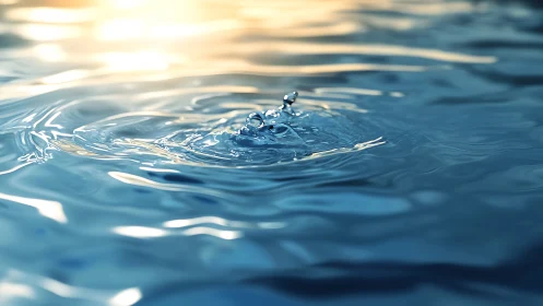 Water surface records single droplet impact with soft ripples