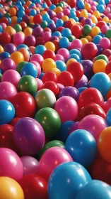Colorful plastic balls fill dense immersive play pit