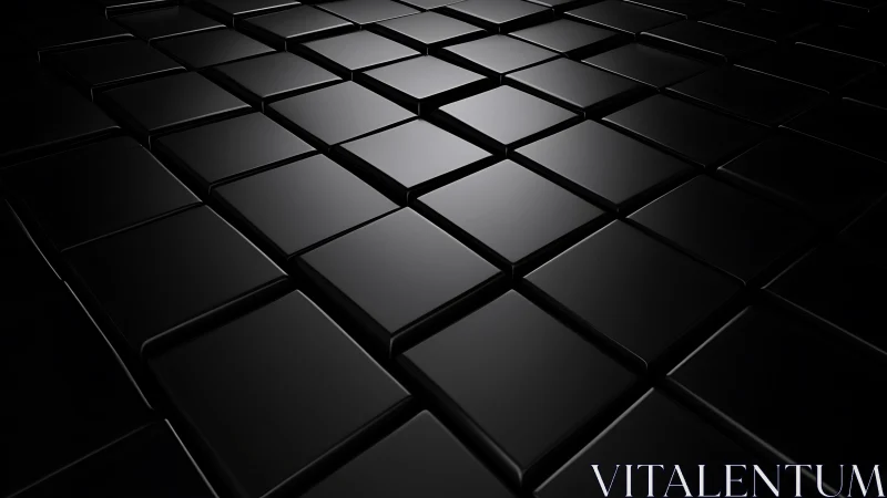 Soft gleam on endless black tiles in a quiet digital grid.