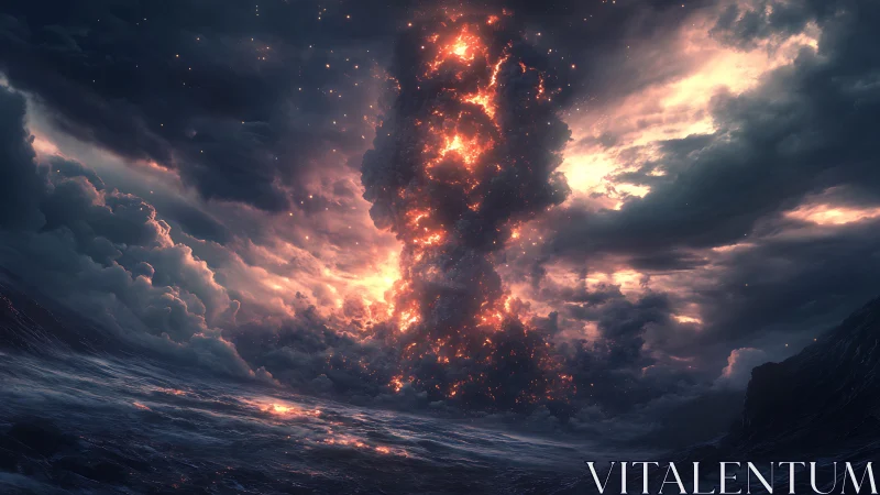 Erupting Sky: A Celestial Cataclysm Unfolds