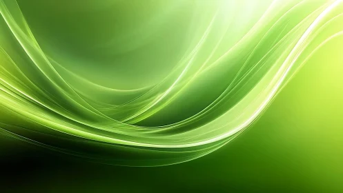 Emerald breeze ribbons sweeping across luminous green silence.