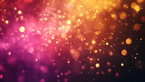 Vibrant abstract bokeh lights in warm gold and pink hues.