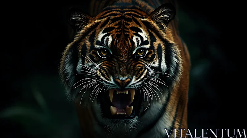 Midnight jungle monarch roars straight into the viewer’s pulse