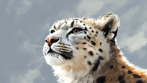 Snow Leopard Portrait: Himalayan Predator Study.