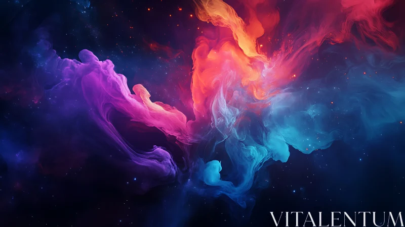 Chromatic nebular plumes in high-contrast cosmic fluidity.