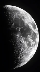 Moon’s rugged crescent glows with sharply etched craters.