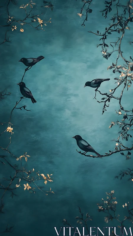 Midnight songbirds trade secrets along silvered branchways