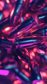 Metallic cartridges are rendered under neon gradient lighting