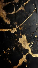 Black textured surface with cracked flowing gold accents.