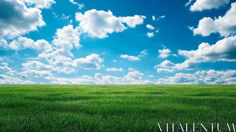 Endless emerald meadow under playful marching clouds.