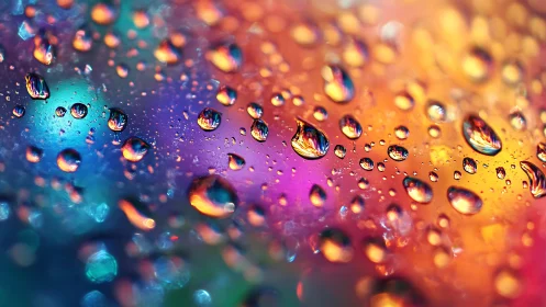 Macro droplet abstraction over prismatic bokeh field.