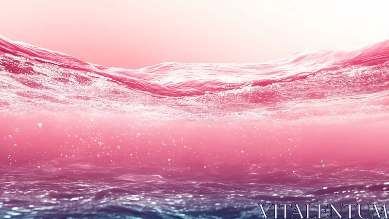 Layered pink liquid surface with translucent wave forms.