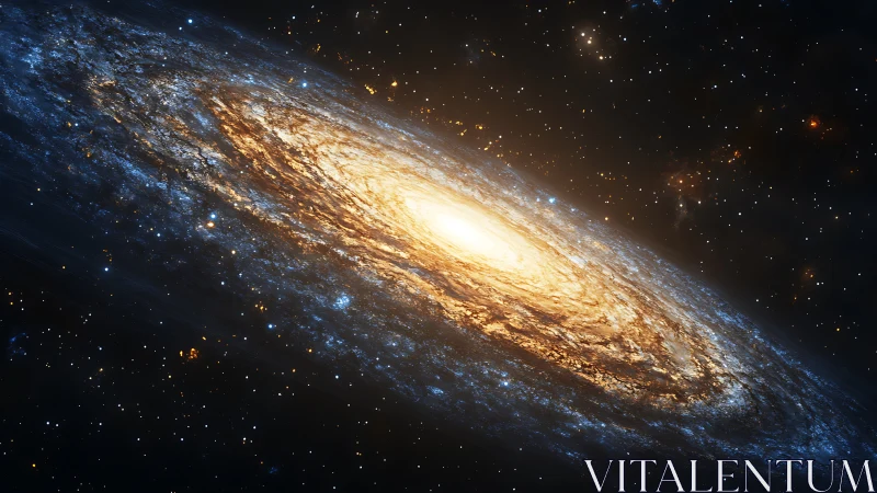 Radiant spiral galaxy drifts through calm, star-filled space