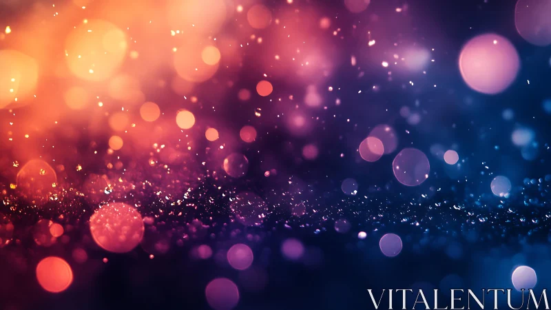 Vibrant bokeh light background with glowing particles, abstract style.