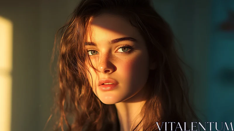 Golden hour close-up portrait with directional sidelighting