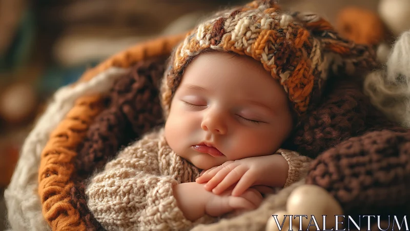 Autumn-nest dreamer curled in knitted, caramel quietude.