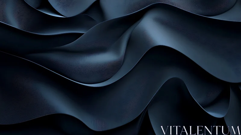 Midnight metallic folds with sculpted abstract wave geometry.