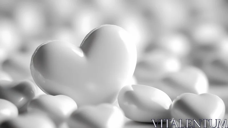 Heart-Shaped White Stone Among Pebbles.