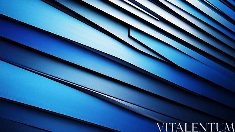 Layered cobalt panels in diagonal abstract geometric composition
