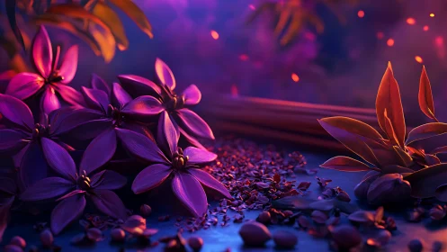 Midnight Blooms in Neon Glow.