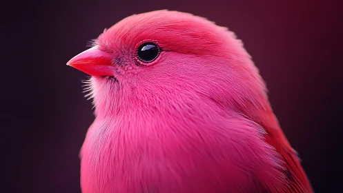 Close-up Portrait of a Pink Bird in Soft Artistic Lighting.